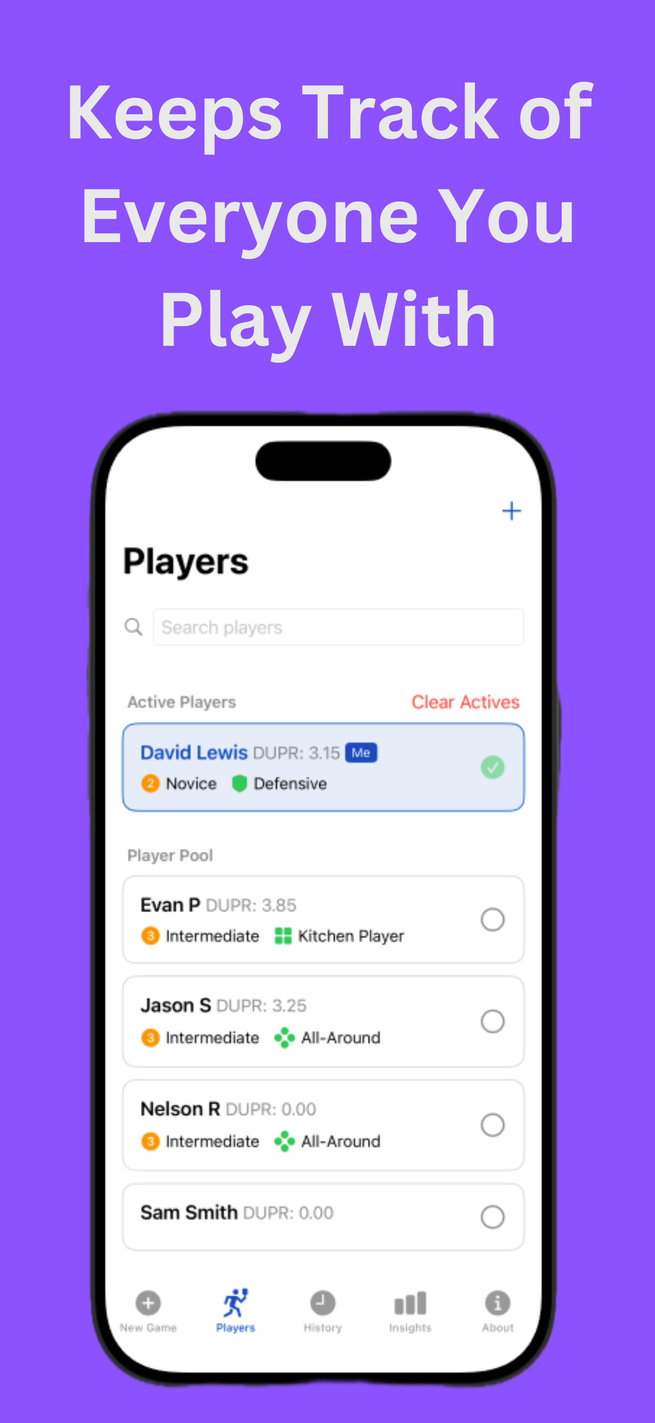 Players - Stores your player list